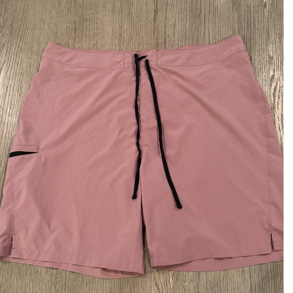 Zella Mens‎ XL Dusty Rose Mauve board  Shorts Drawstring Zipper Pocket